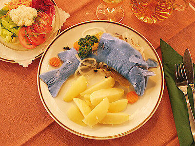 Fischspezialitäten in der Pension Schrottenbaummühle im Bayerischen Wald